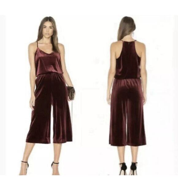 1. State Pants - 1.State The Nomad Rich Red Velvet Romper Women’s Size Small Christmas Holidays